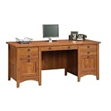 Sauder Rose Valley Executive Desk in Abbey Oak