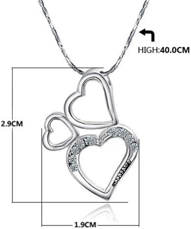 LoveCity 18K White Gold Plated Austrian Crystal Heart Pendant Necklace