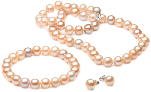 Buy Sterling Silver Multi-Color 9.5-10mm Freshwater Cultured Pearl Necklace, Bracelet and Earring Set online at Discounted New and Used prices. Delivered to your door with Off-The-Bookshelf.