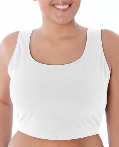 Danskin Women's Plus Cotton And Lycra Bra Top,White,4X