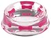 K9 Designer Dog Bowl, Clear with Pink Bone Inserts, Large