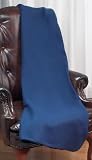 Maxam Navy Polyester Fleece Throw Blanket