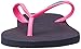 Havaianas Women's Slim Logo Pop-Up Flip Flop Sandal, Navy Blue/Pink, 7/8 M US