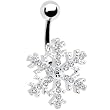 Crystalline Gem Snowflake Belly Ring