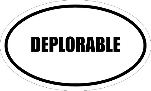 Beach Graphic ProsBeach Graphic Pros 6" Printed White Vinyl Deplorable Oval Euro Impact Style Vinyl Decal Sticker