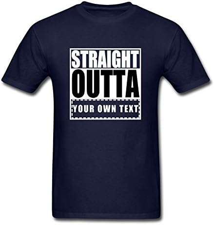 STRAIGHT OUTTA YOUR TEXT Custom Fashion Cotton Short Sleeve Shirt for Men Women