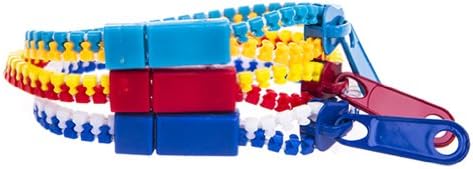American Pro Supply Zipper Bracelet Hip Zip Real Zipper Bracelets Basic Color 3 Pieces Set