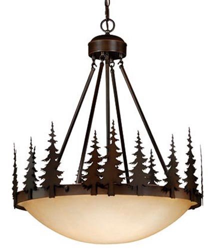 Vaxcel USA PD55524BBZ Yosemite 4 Light Rustic Foyer Pendant Lighting Fixture in Bronze, Glass