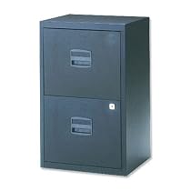 Trexus SoHo Filing Cabinet Steel Lockable 2-Drawer A4 W413xD400xH672mm Black Ref Pfa2