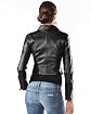 Zip Collar Leather Bomber Jacket Product Image