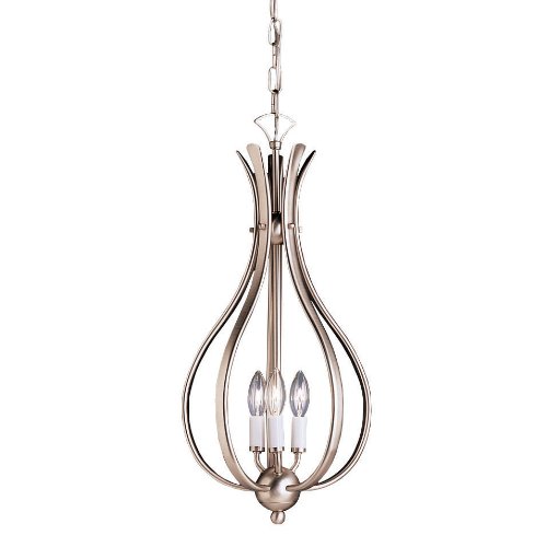 2531NI Dover 3LT Foyer Pendant, Brushed Nickel Finish