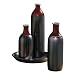 Ceramic Vases on Tray Red, Set of 3
