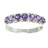 Sterling Silver Ladies 7 Stone Amethyst Eternity Ring
