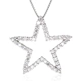 Sterling Silver CZ Star Pendant with 18 Chain