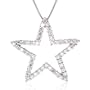 Sterling Silver CZ Star Pendant with 18" Chain