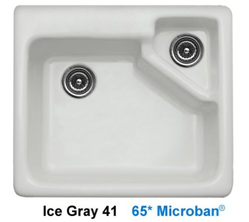 CorStone 11341 Ice Gray Quidnick Quidnick Single Bowl Self Rim Kitchen Sink with Disposal Chamber an
