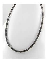 Saddle Brown Leather Chain In 92.5 Sterling Silver