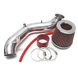 02 03 04 05 Honda Civic Si 2.0L Short Ram Air Intake Polish + Red Filter 