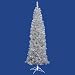9' Pre-Lit Silver Artificial Tinsel Pencil Christmas Tree - Clear Lights