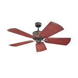 Westinghouse 72445 Oak Harbor 56-Inch Five-Blade Ceiling Fan, Oil Rubbed Bronze with Wicker Cherry Blades