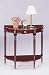 Cherry finish wood crescent shape hall console table