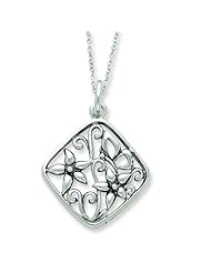 Sterling Silver Antiqued I Appreciate You Mom 18in Necklace. Metal Wt- 5.71g.
