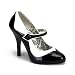 4 1/2 Inch Heel Two Tone High Heel Mary Jane Pump Sexy Gangster Shoe Halloween White Cream