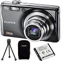 Fujifilm Finepix F70EXR 10MP Super CCD Digital Camera with 10x Optical Dual Image Stabilized Zoom and 2.7 inch LCD Holiday Bundle With Extra Battery , Custom Fuji Case and Tabletop Tripod