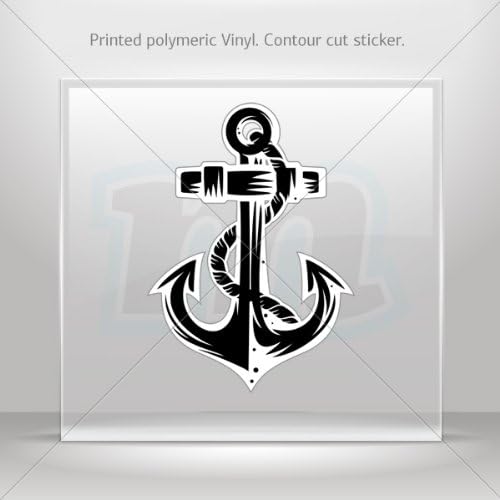 Stickers Decals Anchor car Boat Vehicle ATV jet-ski Garage door 6 X 4.3 Inches Vinyl color print 0600 XZE49