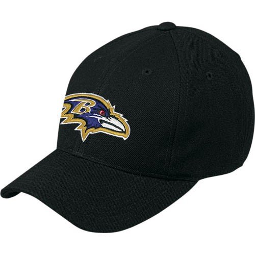 NFL Men's End Zone Team Color Structured Adjustable Hat - X006Z (Baltimore Ravens, One Size Fits All)