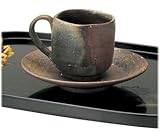 大澤恒夫 桟切焼 碗皿 【カップ&ソーサー 備前焼】 　/ お楽しみグッズ(キッチン用品)付きセット