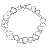Sterling Silver Heart Link Bracelet