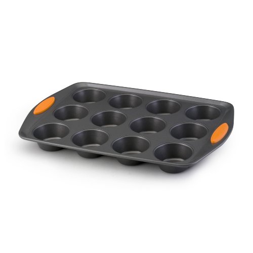 Rachael Ray Oven Lovin’ Nonstick Bakeware 12-Cup Muffin and Cupcake Pan, Orange