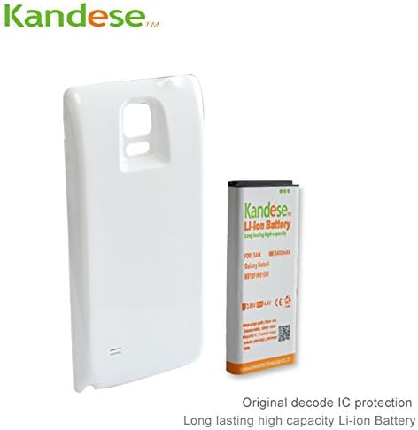 Kandese Extended Large Capacity 8400mAh Replacement Battery Combo for Phone Samsung Galaxy NOTE4 N9100 (WHITE)