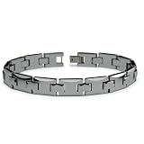 Tungsten Men's Link Bracelet (11mm Wide) - 9 Inches Adjustable to 7 Inches