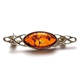 Baltic Honey Amber Sterling Silver Small Celtic Pin