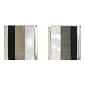 Square Cuff Links - Bone/ Abalone/ Mother of Pearl
