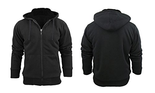 Stanzino Men's Sherpa Lined Extra Thick Warm Hoodie Sweater Jacket