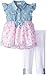 Little Lass Baby Girls' Chambray and Chiffon Top with Legging