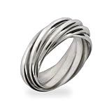 Eve's Addiction Seven Band Sterling Silver Rolling Ring