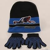 Spiderman Knit hat Glove Set-Black Royal