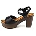 Beston CC25 Women's Basic Platform Chunky Heel Ankle Strap Dress Sandals
