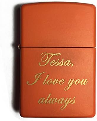 Personalized Matte Orange Zippo Lighter - Free Laser Engraving Custom Gift