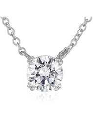 Sterling Silver Swarovski Zirconia 1 ct Round Solitaire Pendant