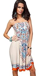 Sexy Strapless Floral Print Polyester Summer Vintage  Dress