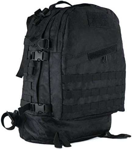 1000D 3-day Molle Assault Backpack Hiking Daypacks Black SWAT Police Tactical Military Style Assault Pack Backpac (Black)