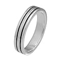 VINANI Ring Zwei Linien schwarz Sterling Silber 925 RZL52 auch Partnerringe