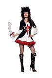 Sexy Halloween Costume Female Black Coat Lady Pirate Adult Swashbuckler Dress Buccaneer Outfit Leg Avenue Small, Black/Ivory Sexy Halloween Costume Female Black Coat Lady Pirate Adult Swashbuckler Dress Buccaneer Outfit Leg Avenue Small, Black/Ivory