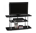 Convenience Concepts 131031 Wide 3-Tier Woodgrain TV Stand, Black
