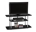 Furniture online: Convenience Concepts 131031 Wide 3-Tier Woodgrain TV Stand, Black